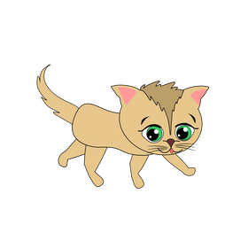Cute cat walking clipart