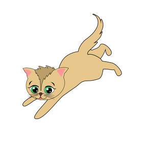 Cat jumping cartoon clipart