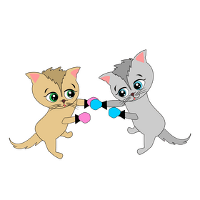 Cats fighting clipart