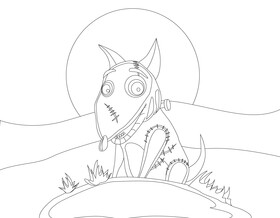 Sparky dog black and white vector