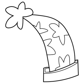 Cartoon hat with stars black and white clipart