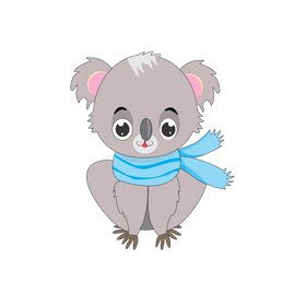 Cute baby koala sitting clipart