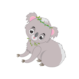 Cute koala cartoon clipart