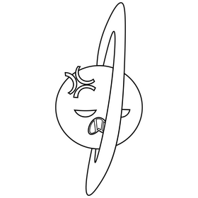 Cartoon angry uranus black and white clipart
