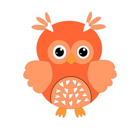 Free orange owl clipart