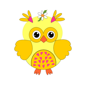 Yellow owl clipart