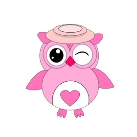 Cartoon pink owl clipart