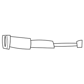 Cartoon telescope black and white clipart