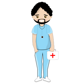 Cartoon bearded doctor clipart