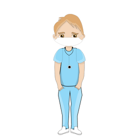 Free doctor illustration with a mask clipart