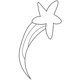 Shooting star illustration black and white clipart