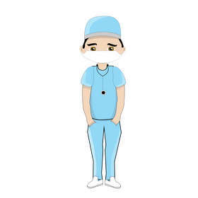 Young male nurse wearing mask clipart
