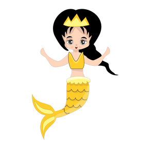Black haired mermaid clipart