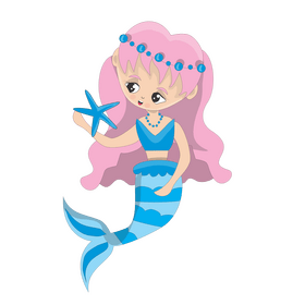 Mermaid with a starfish clipart