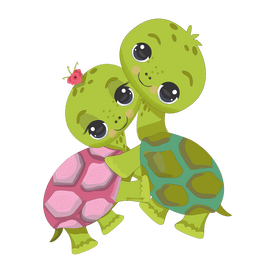 Turtles dancing clipart