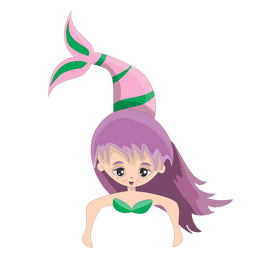 Purple haired mermaid clipart