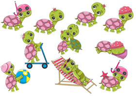 Cute cartoon turtle vector