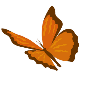 Orange butterfly flying clipart