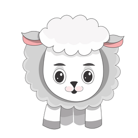 Cute baby sheep illustration clipart