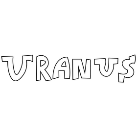 Uranus text logo black and white clipart