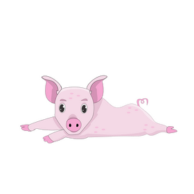 Cute baby pig clipart