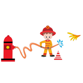 Cute firefighter cartoon clipart
