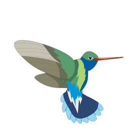 Blue and green hummingbird clipart