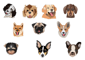 Dog heads vector