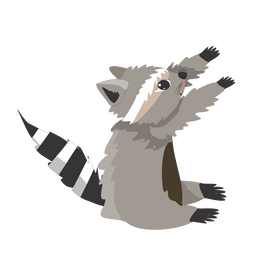 Cute baby raccoon animal clipart