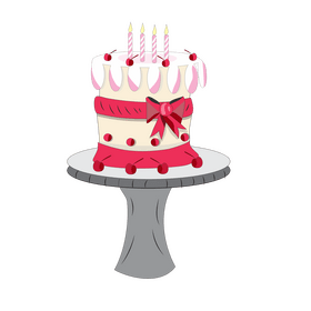 Cherry birthday cake cartoon clipart