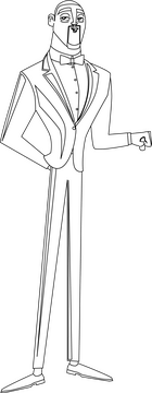 Super spy drawing black and white clipart