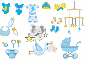 Baby items vector