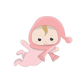 Cute baby girl cartoon drawing clipart