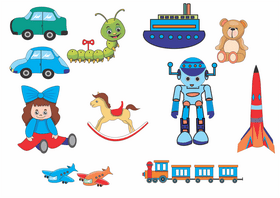 Cartoon toys vector
