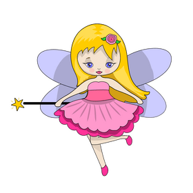 Blonde fairy cartoon clipart