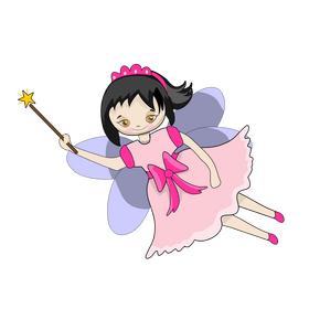 Fairy in pink dress clipart