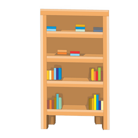 Bookcase cartoon clipart