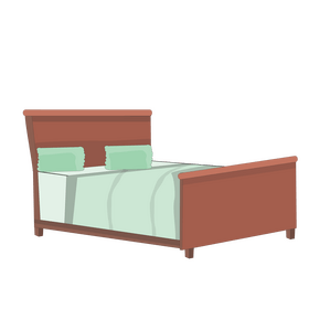 Double bed illustration clipart