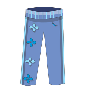 Girls blue pants cartoon clipart
