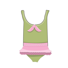 Girl swimsuit illustration clipart