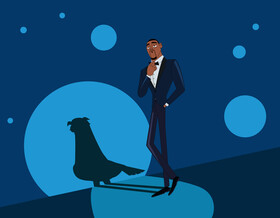 Super spy drawing vector