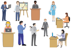Business men and women vector