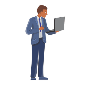 Man using laptop computer clipart
