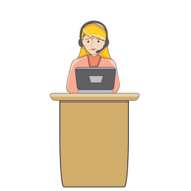 Operator girl cartoon clipart