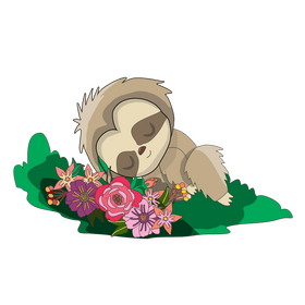 Cute sloths sleeping clipart