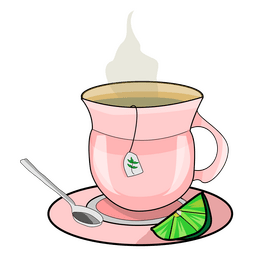 Cartoon cup of lemon tea clipart