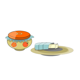 Grapefruit jam and butter breakfast clipart