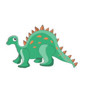 Green dinosaur stegosaurus cartoon clipart