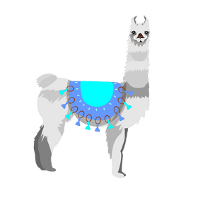 Gray llama illustration clipart