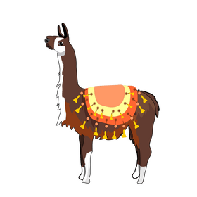 Brown llama clipart